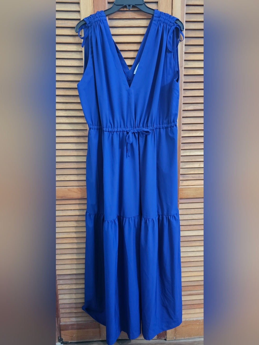 Calvin Klein Royal Blue Maxi Dress | Sleeveless Tiered A-Line | Size 16